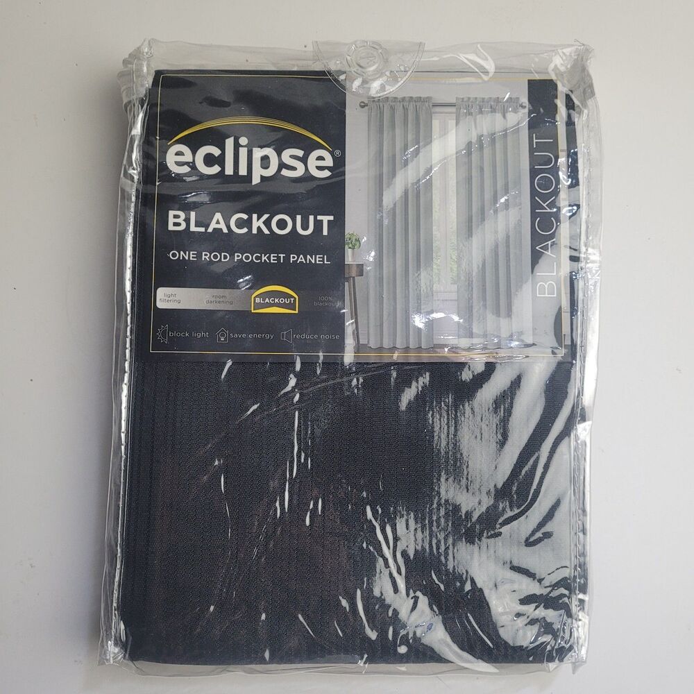 NEW Eclipse Kendall Corinne Black Blackout Thermal Curtain Panel 42x63in #CT5